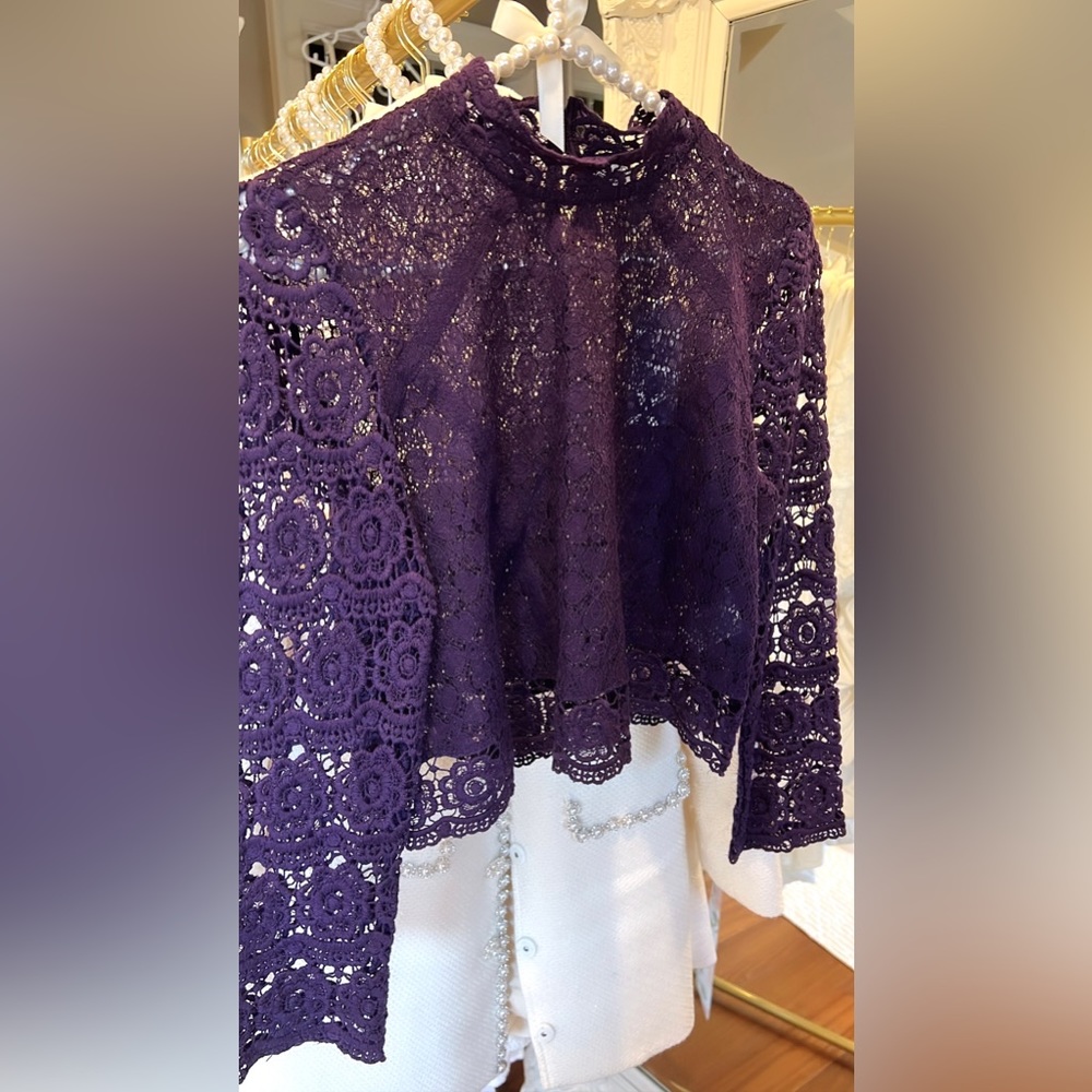 Forever 21 Purple Lace Crop Top